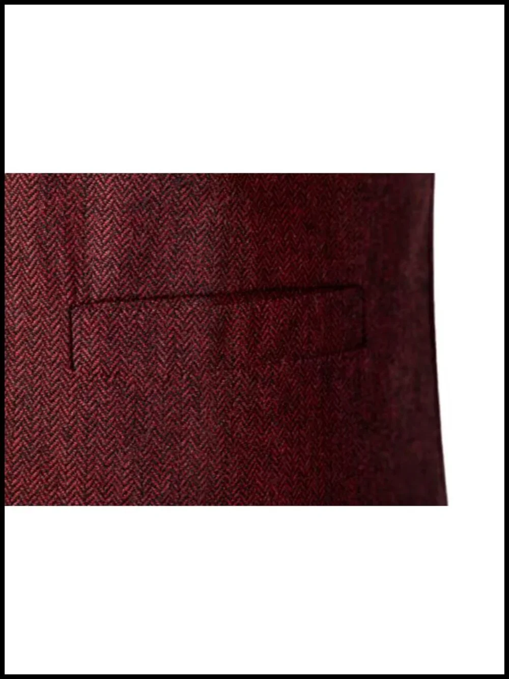 Men's Regular Fit Wool Herringbone Waistcoat Suit Vest with Pockets